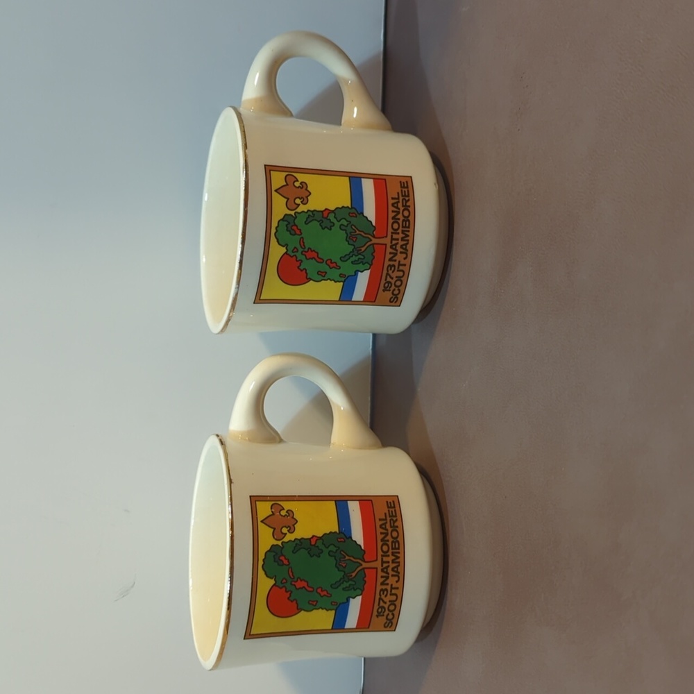 1973 National Scout Jamboree Mugs set of 2 Made in USA